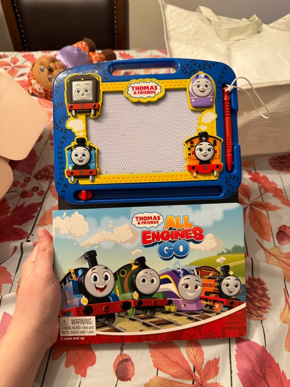 Thomas & Friends Blue Magnetic Drawing Board and book